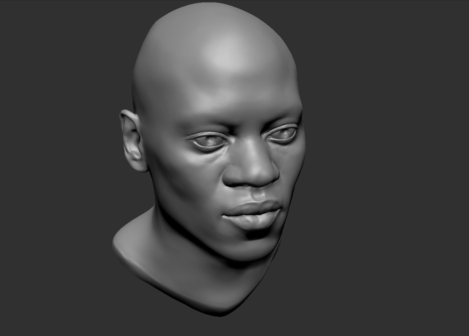 Black Man Head 3d Obj