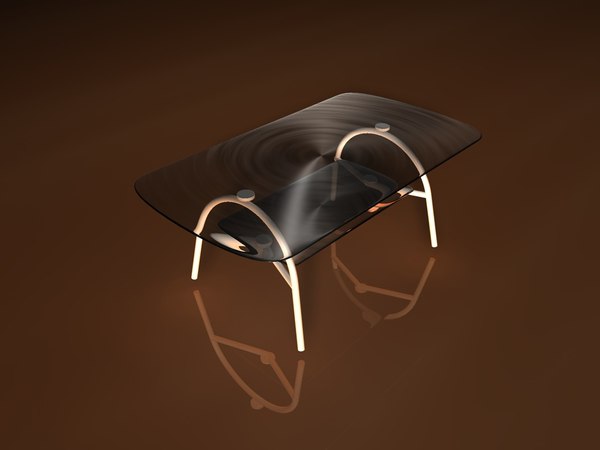 glass coffe table 3d model