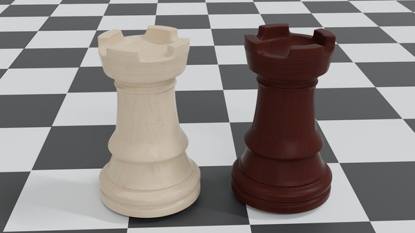 3D wooden chess rook - TurboSquid 1344676