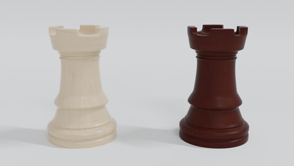 3D wooden chess rook - TurboSquid 1344676