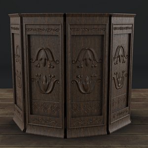 wooden folding screen model