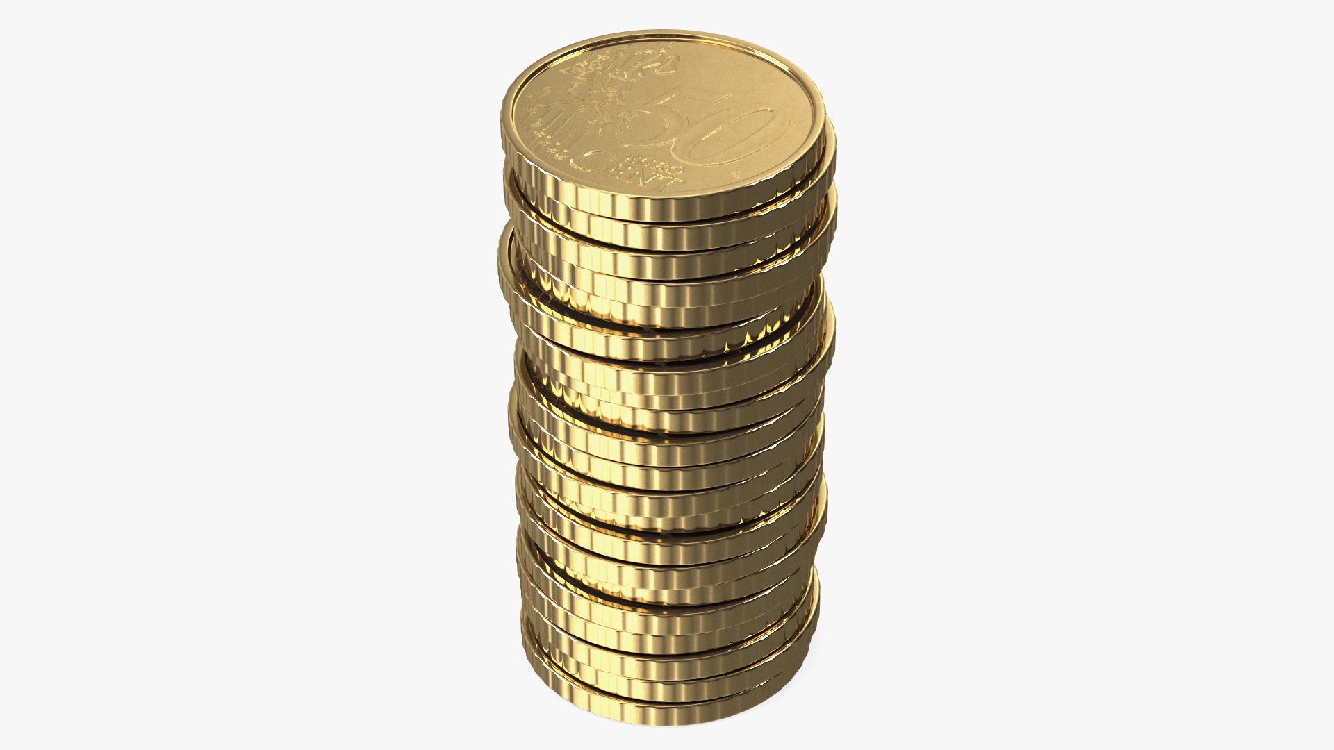 Golden Coins Stack 3D model preview