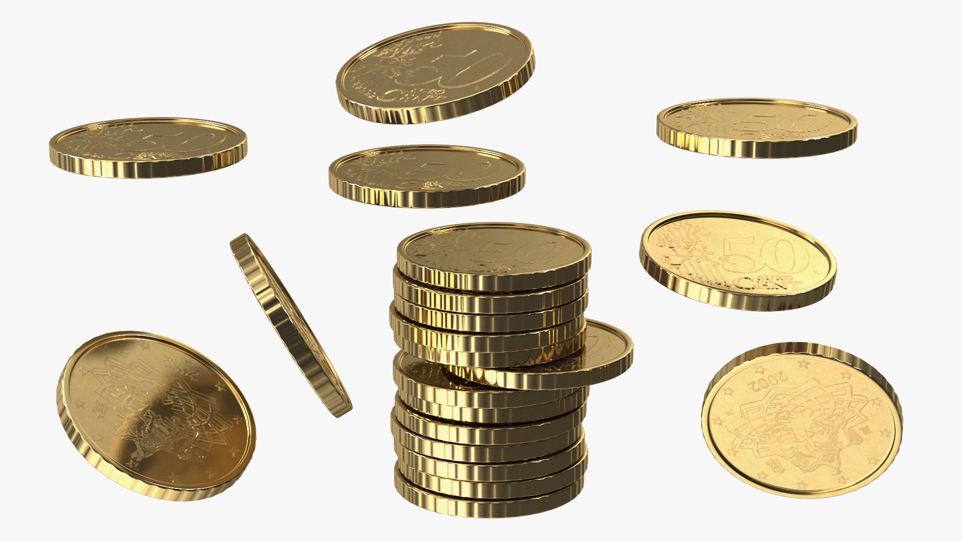 3D Golden Coins Stack Model - TurboSquid 2070791