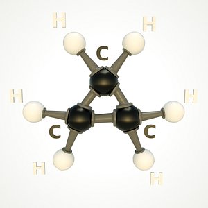modeled cyclopropane molecular 3D model