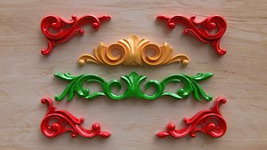 Set of carved decorations for CNC machines 3D model