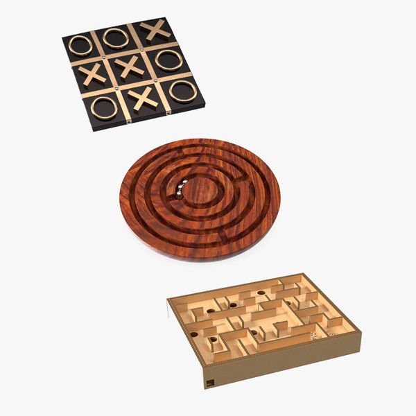 Black and Gold Tic Tac Toe Set 3D model - TurboSquid 1782475