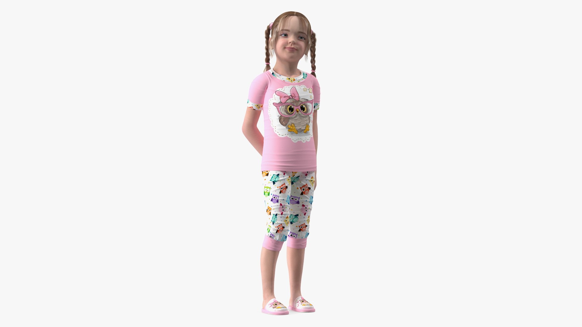 Young Girl Home Clothes Rigged 3D model preview