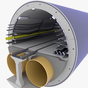 concrete tunnel technical 3D model