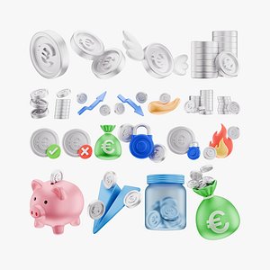 EUR Euro Coin Icons Full Pack