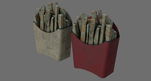 3D model french fries 1b