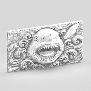 MASTER-SCULPT Shark Sea Relief - Nautical Bronze Edition STL 3D