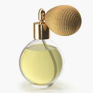 Ball Pump Perfume Bottle Golden 3D model