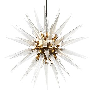 3D Mid-Century Modern Sputnik Murano Glass and Brass Chandelier model