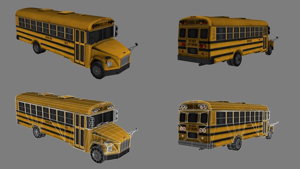 school bus 3d max