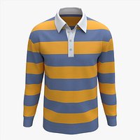 Long Sleeve Polo Shirt for Men Mockup 02 Colorful