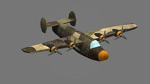 Bomber B25 Low Poly 3D