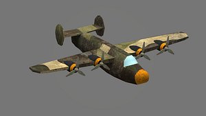 Bomber B25 Low Poly