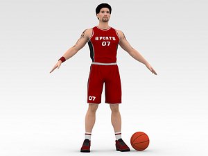 Basketball Player Red Player 04 3D model