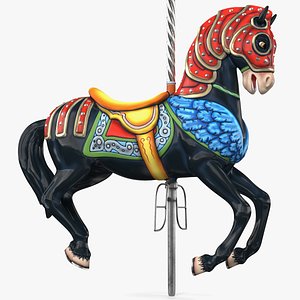 carousel horse black model