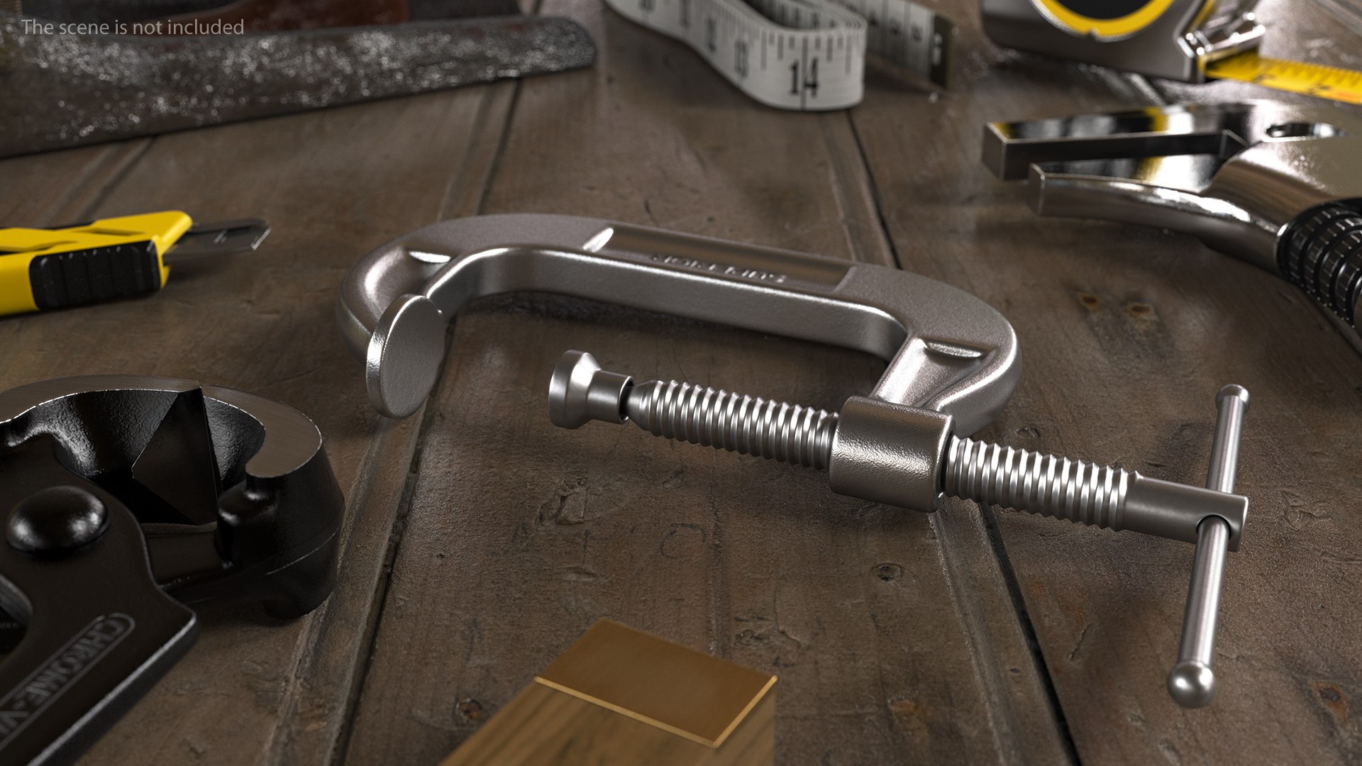 Stainless Steel C-Clamp 3D model preview