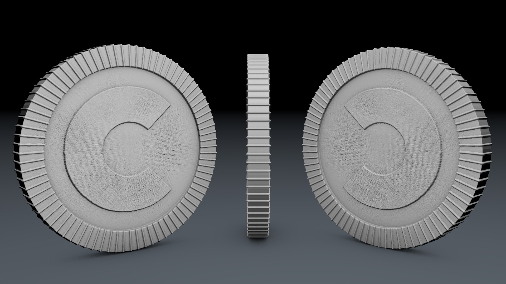 flat coin zbrush