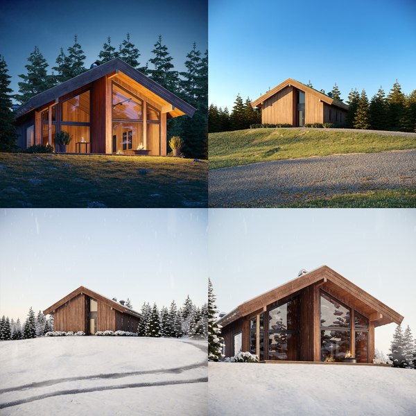 Log Cabin Complete Scenes Collection 3D model