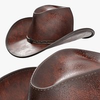 Leather Cowboy Hat Brown