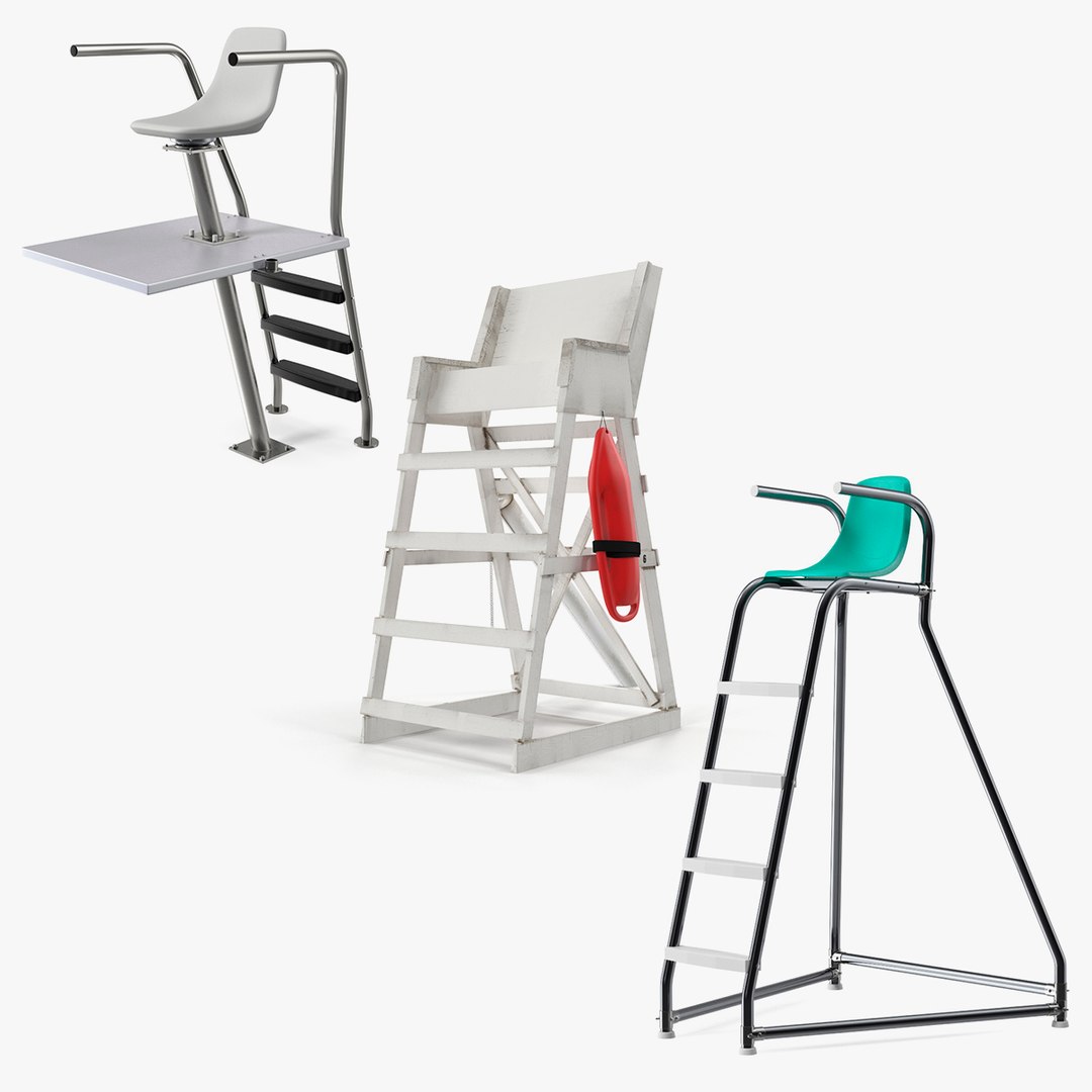 Lifeguard Chairs Collection 2 3D model preview
