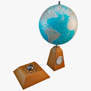 Desk Globe with Clock 2