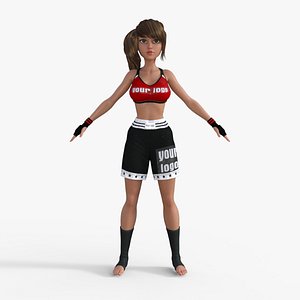 3D model Boxer Girl Character