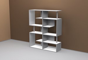 modern bookcase books 3d model