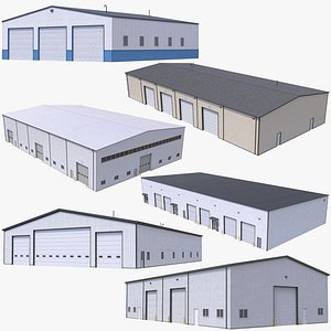 3D 6 Industrial Buildings Collection
