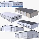 Sammlung von 6 Industriegebäuden