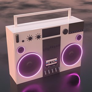 3D Boombox Nostalgic Retro Synthwave