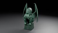 Cthulhu Idol Statue - Carved Jade Stone Game Ready PBR
