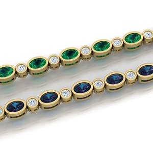 Bezel Bracelet with Lock 3D model