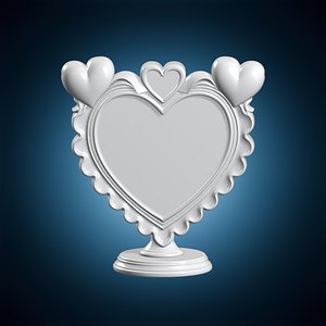 3D Romantic Heart Scroll Frame 3D Print Model model
