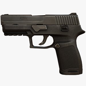 p250 compact pistol 3d max
