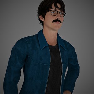 3D rigged male character model