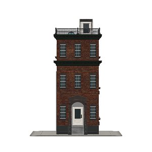 3D City Brownstone Building