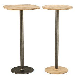 3D Bob pedestal cafe and bar tables model