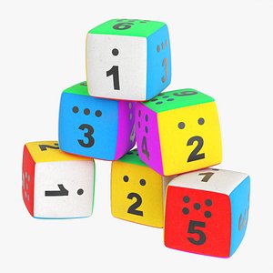 3D model Baby cubes soft with numbers 01