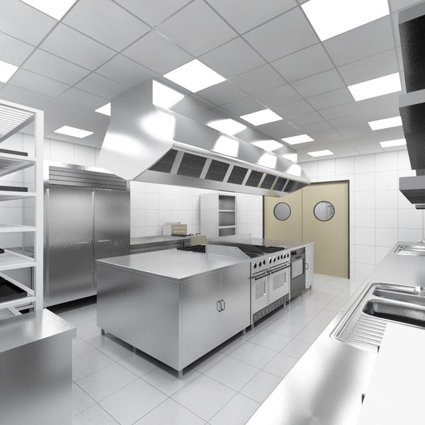 3d industrial kitchen model