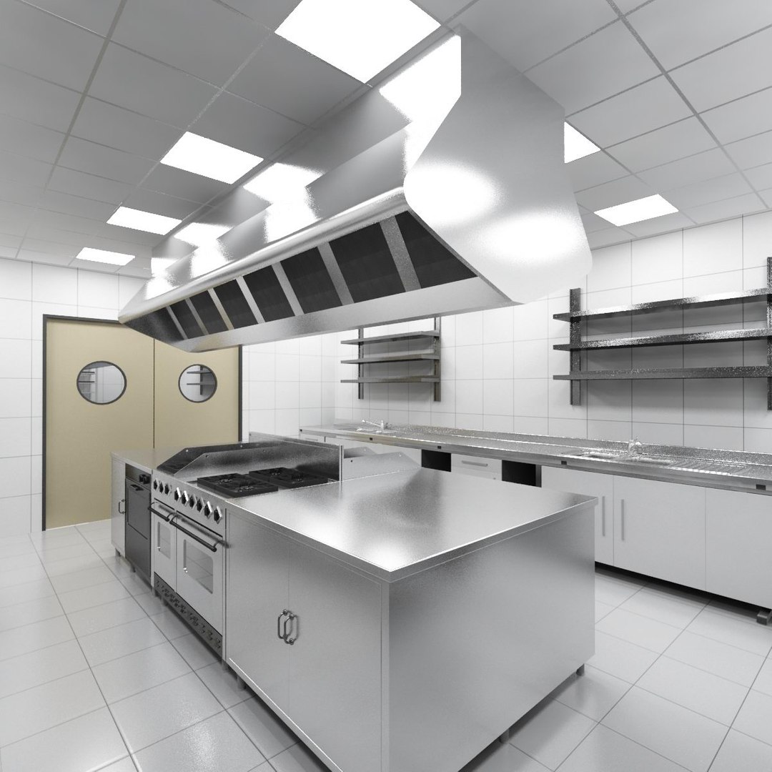3d Industrial Kitchen Model