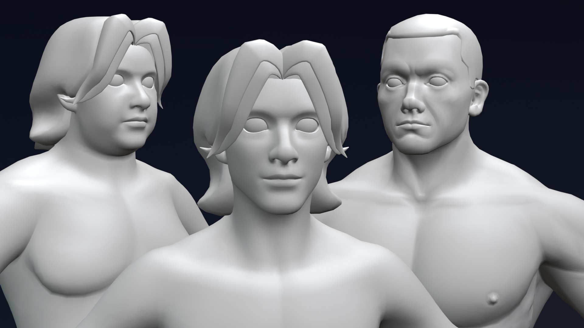 3D Model Stylized Male Body Base Mesh Pack 3D Model Rigged With IK FK ...
