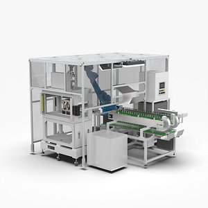 3D model Automatic Industry Parts Internal Water Cutting  and Punching Line