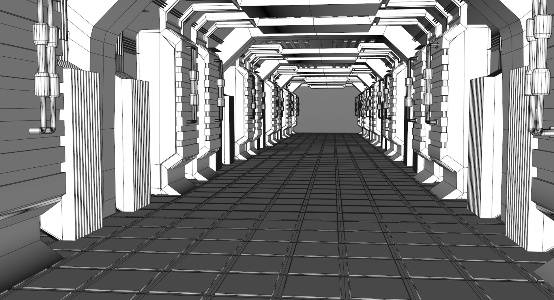 Sci Fi Corridor 3D Model - TurboSquid 1429155