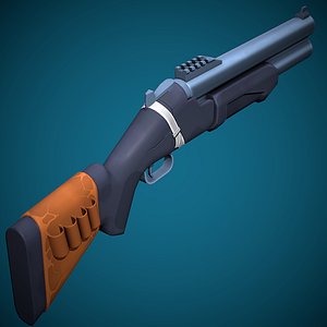 Pump Shotgun 3D Model $8 - .blend .dae .fbx .obj .stl