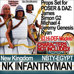 Props Set Poser Daz for  Ancient Egypt Infantryman NK
