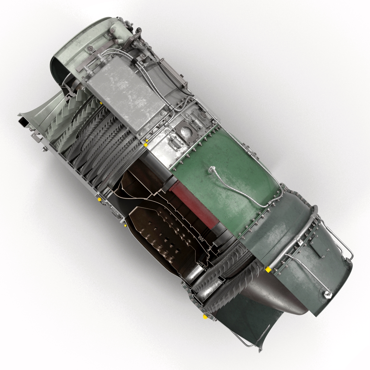ターボジェットエンジンGeneral Electric J85セクション3Dモデル3Dモデル - TurboSquid 1002489